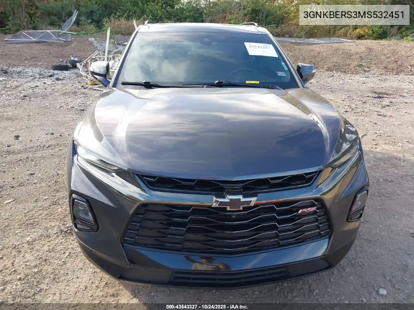 3GNKBERS3MS532451 2021 Chevrolet Blazer Fwd Rs
