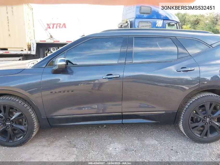 3GNKBERS3MS532451 2021 Chevrolet Blazer Fwd Rs