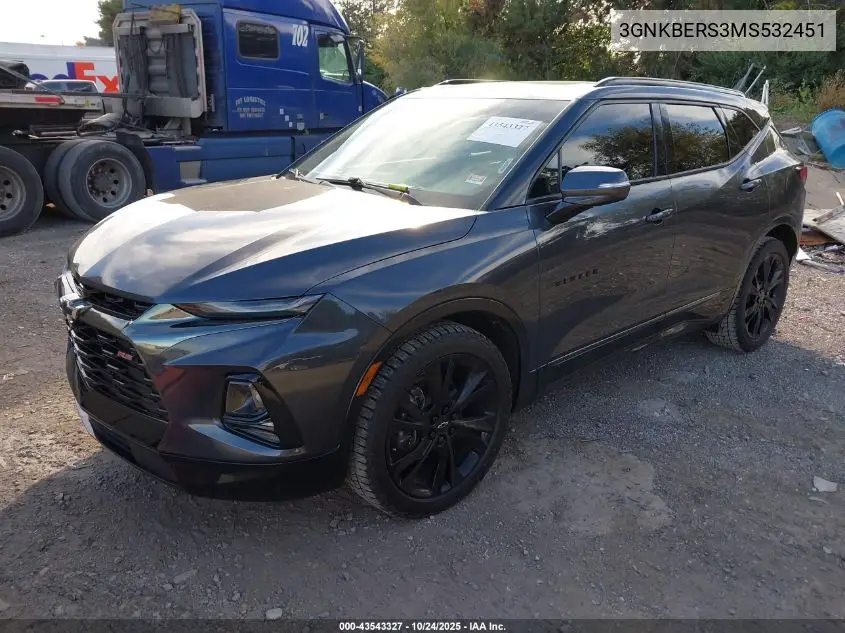 3GNKBERS3MS532451 2021 Chevrolet Blazer Fwd Rs