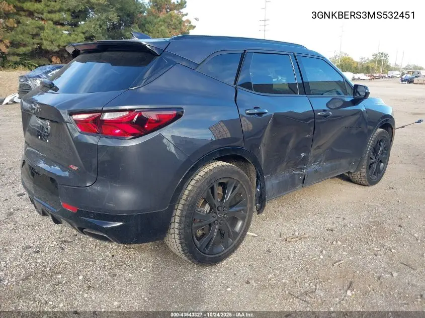 3GNKBERS3MS532451 2021 Chevrolet Blazer Fwd Rs