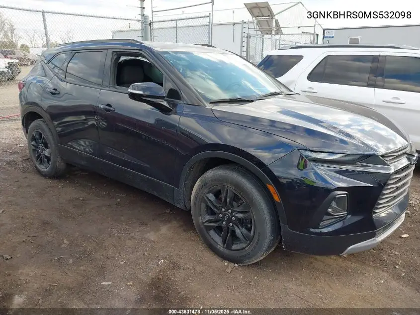 3GNKBHRS0MS532098 2021 Chevrolet Blazer Awd 2Lt