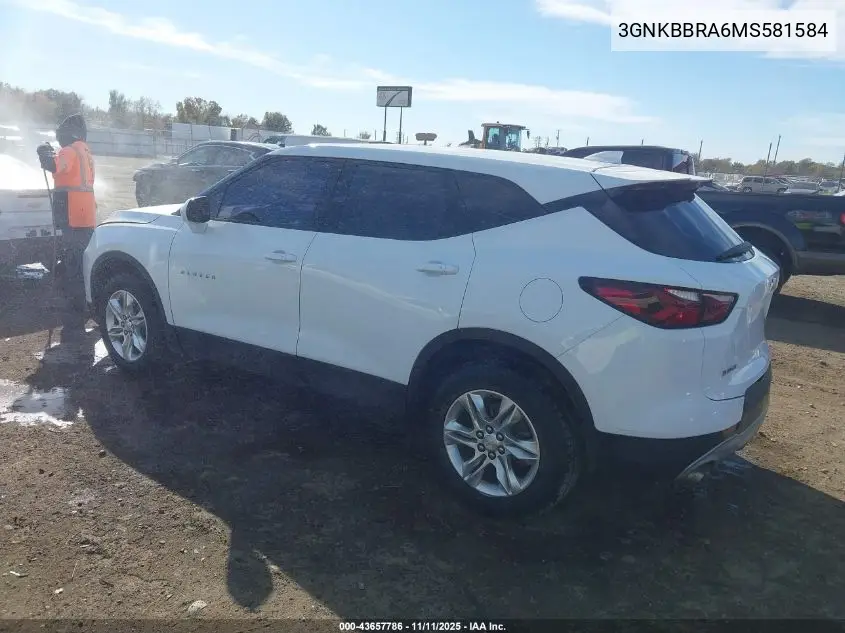 3GNKBBRA6MS581584 2021 Chevrolet Blazer Fwd 1Lt