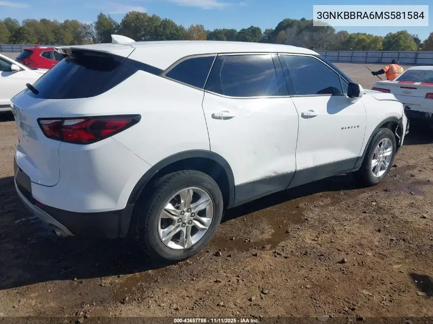 3GNKBBRA6MS581584 2021 Chevrolet Blazer Fwd 1Lt