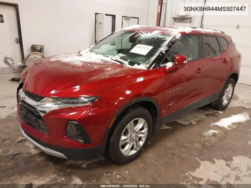 3GNKBHR44MS507447 2021 Chevrolet Blazer Awd 2Lt