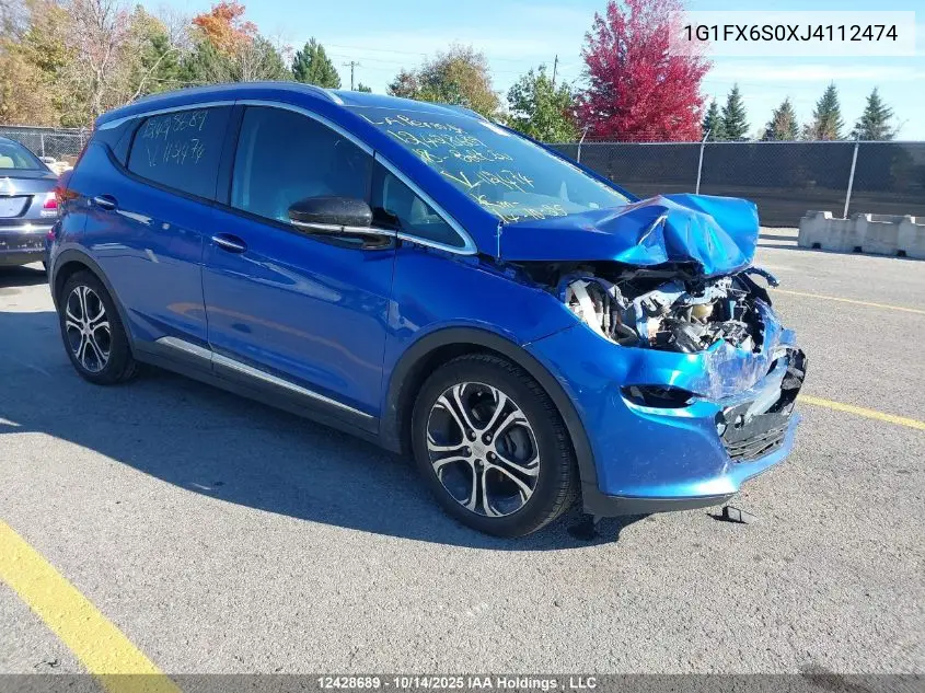 1G1FX6S0XJ4112474 2018 Chevrolet Bolt Ev Premier