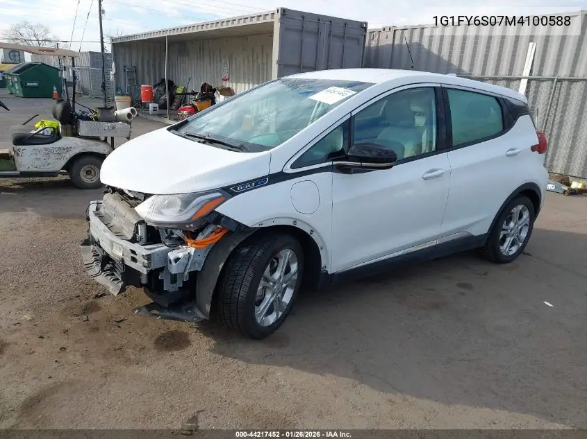 2021 Chevrolet Bolt Ev Fwd Lt VIN: 1G1FY6S07M4100588 Lot: 44217452