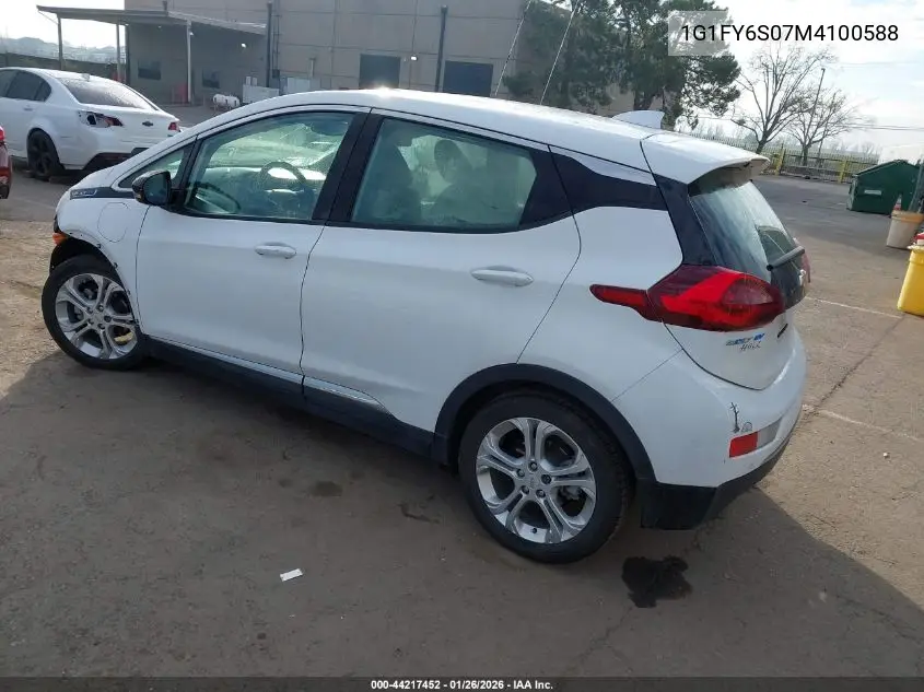 2021 Chevrolet Bolt Ev Fwd Lt VIN: 1G1FY6S07M4100588 Lot: 44217452