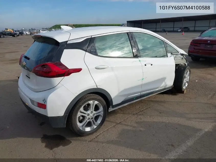 2021 Chevrolet Bolt Ev Fwd Lt VIN: 1G1FY6S07M4100588 Lot: 44217452