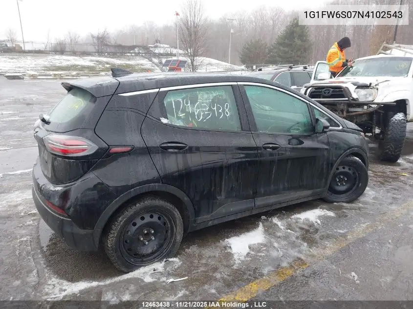 1G1FW6S07N4102543 2022 Chevrolet Bolt Ev 1Lt