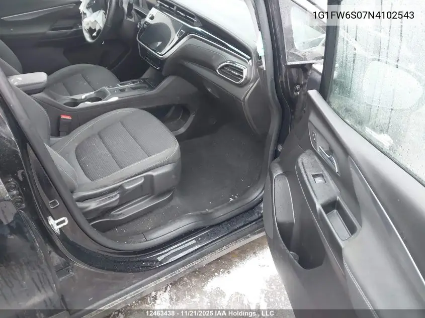 1G1FW6S07N4102543 2022 Chevrolet Bolt Ev 1Lt
