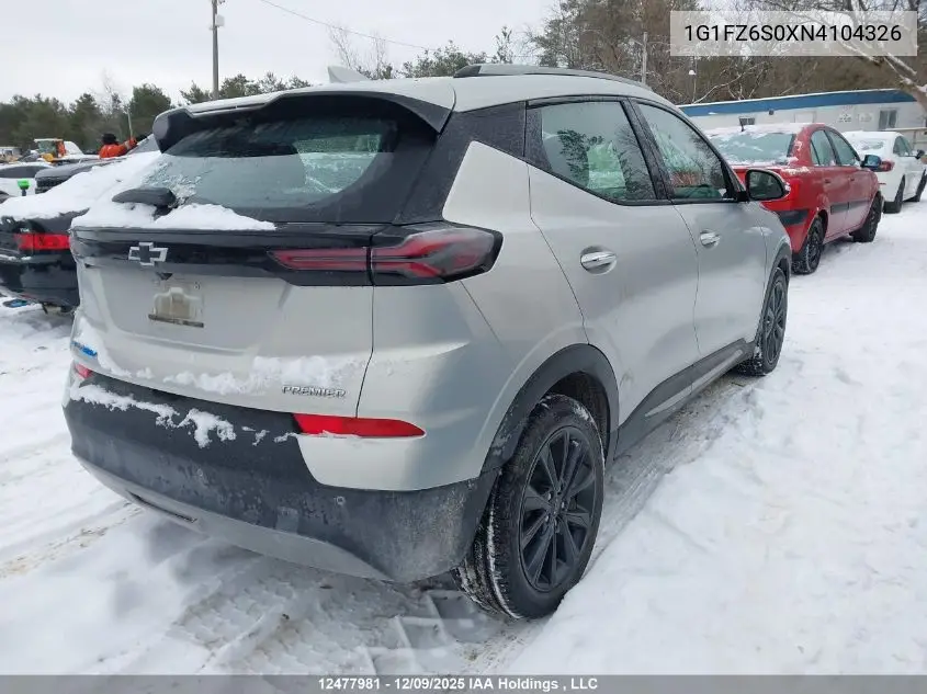 1G1FZ6S0XN4104326 2022 Chevrolet Bolt Euv Premier