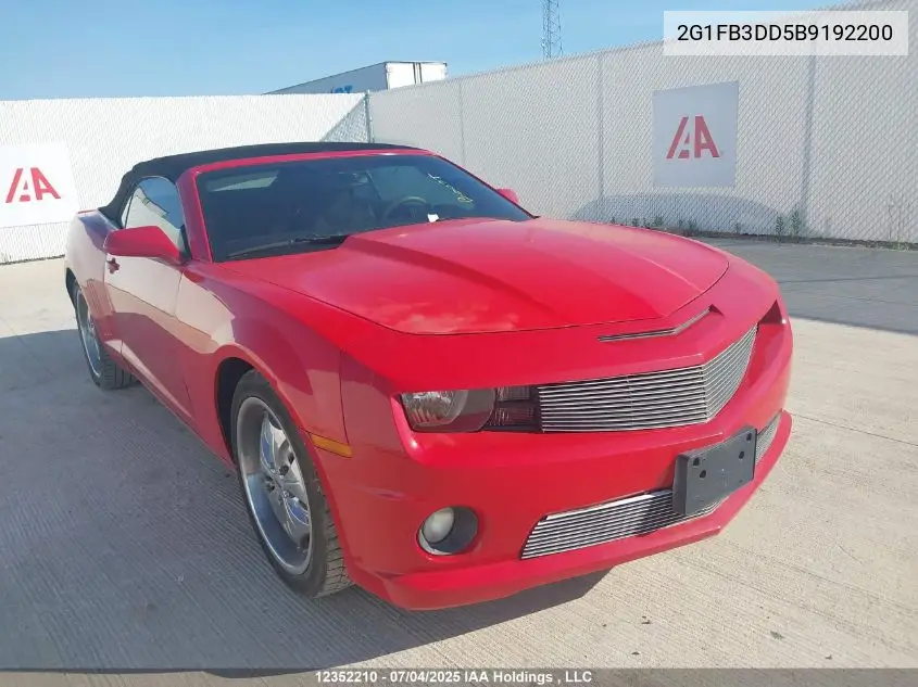 2G1FB3DD5B9192200 2011 Chevrolet Camaro 1Lt