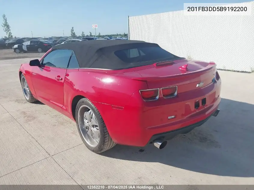 2G1FB3DD5B9192200 2011 Chevrolet Camaro 1Lt