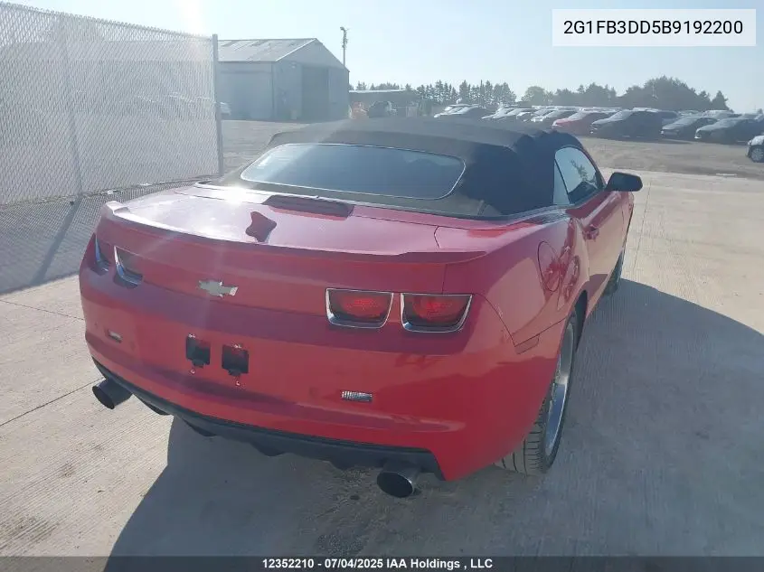 2G1FB3DD5B9192200 2011 Chevrolet Camaro 1Lt