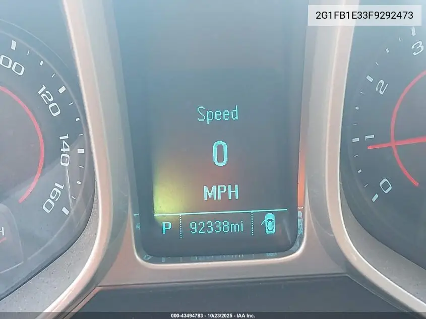 2G1FB1E33F9292473 2015 Chevrolet Camaro 2Ls