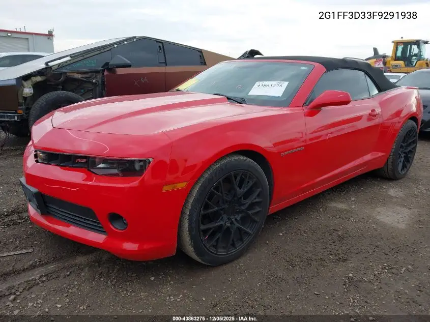 2G1FF3D33F9291938 2015 Chevrolet Camaro 2Lt