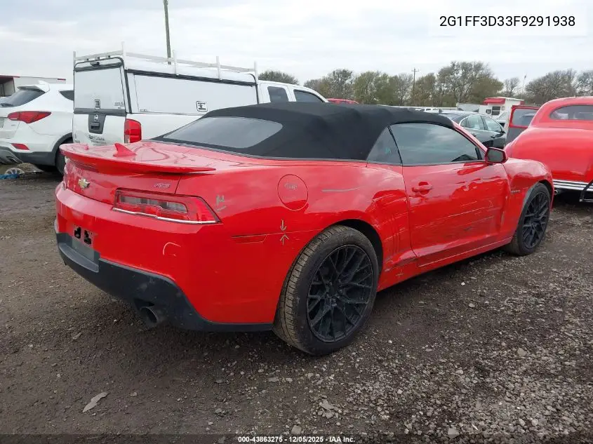 2G1FF3D33F9291938 2015 Chevrolet Camaro 2Lt