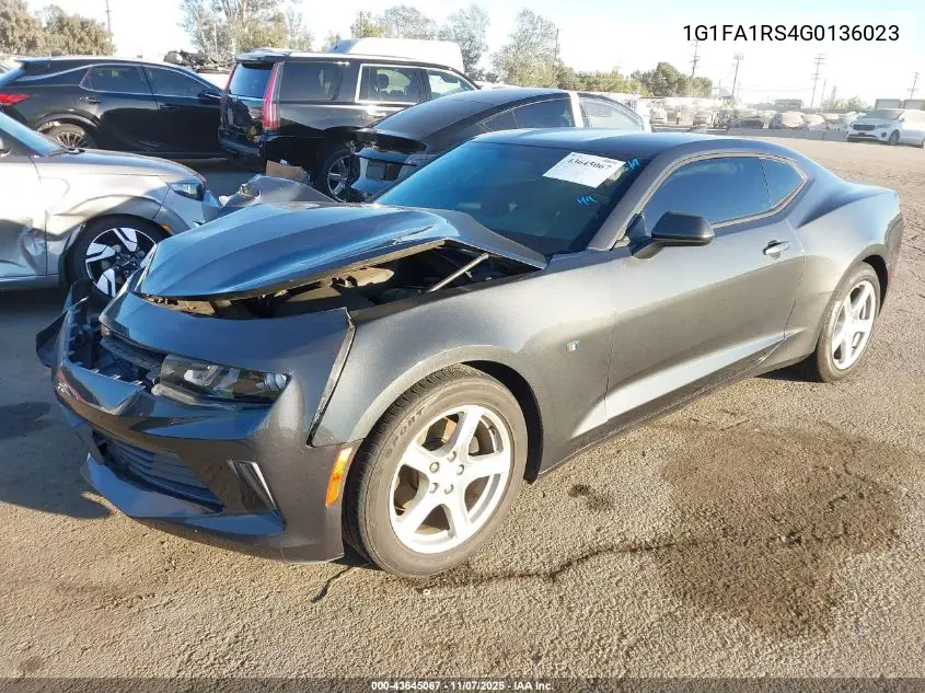 1G1FA1RS4G0136023 2016 Chevrolet Camaro 1Lt