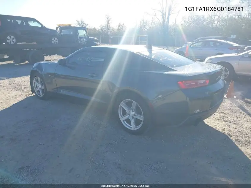 1G1FA1RX6G0184781 2016 Chevrolet Camaro 1Lt