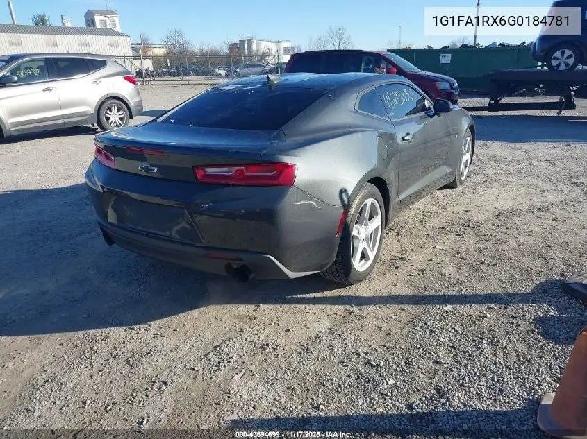 1G1FA1RX6G0184781 2016 Chevrolet Camaro 1Lt
