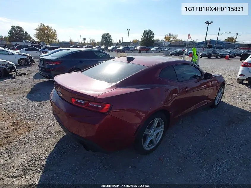 1G1FB1RX4H0115831 2017 Chevrolet Camaro 1Lt