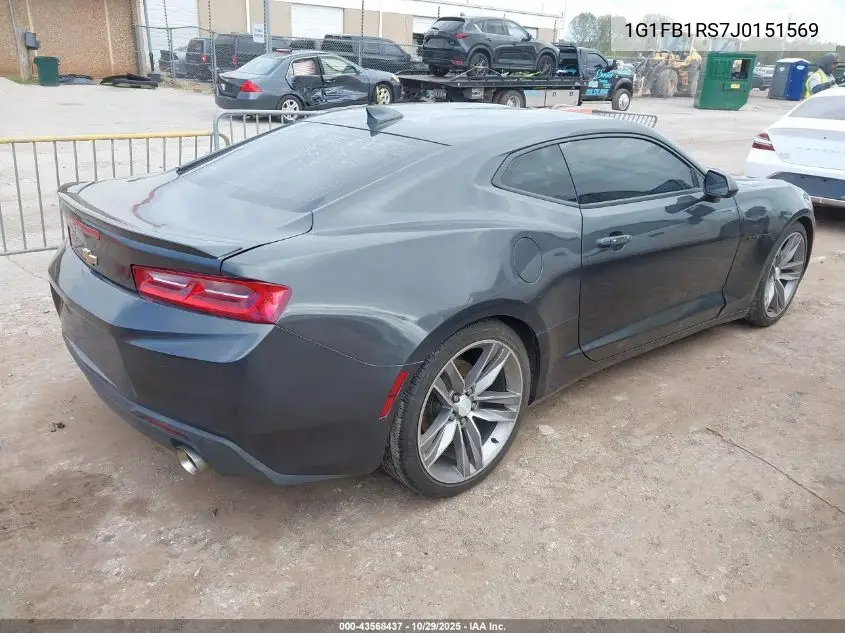 1G1FB1RS7J0151569 2018 Chevrolet Camaro 1Lt