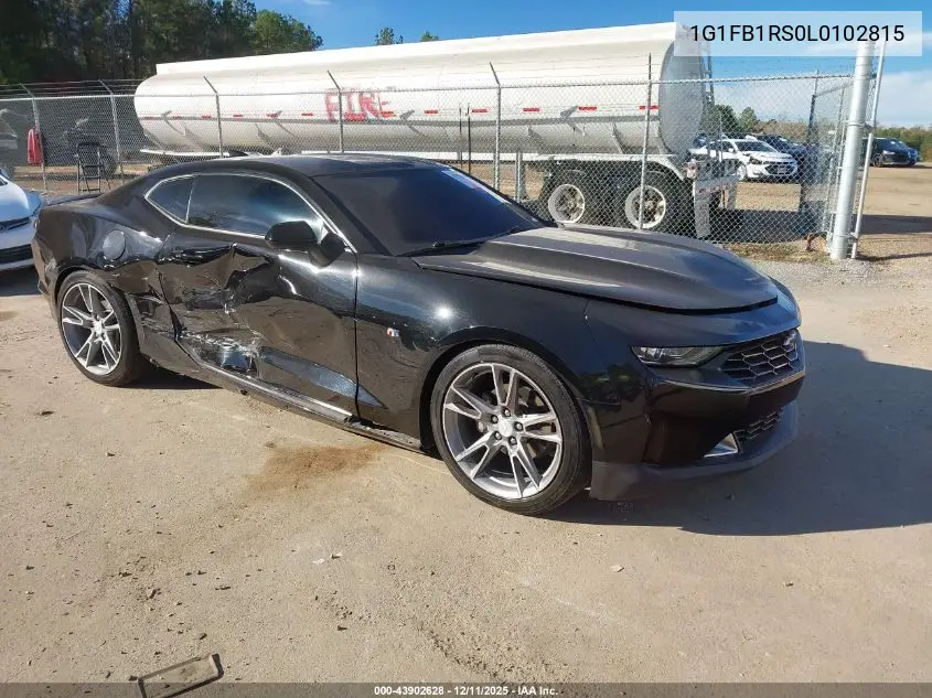 1G1FB1RS0L0102815 2020 Chevrolet Camaro Rwd 1Lt