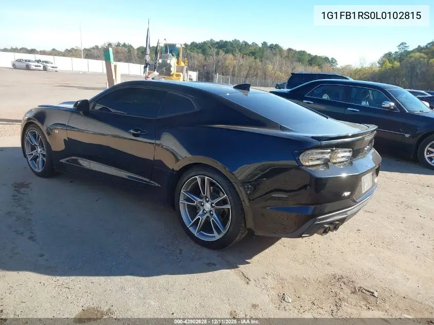 1G1FB1RS0L0102815 2020 Chevrolet Camaro Rwd 1Lt