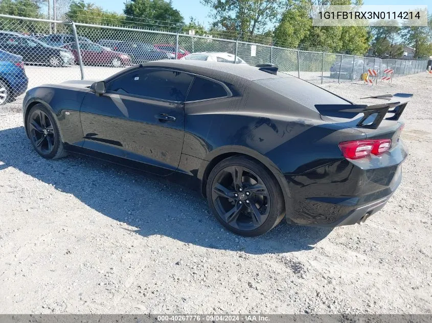 2022 Chevrolet Camaro Rwd 1Lt VIN: 1G1FB1RX3N0114214 Lot: 40267776