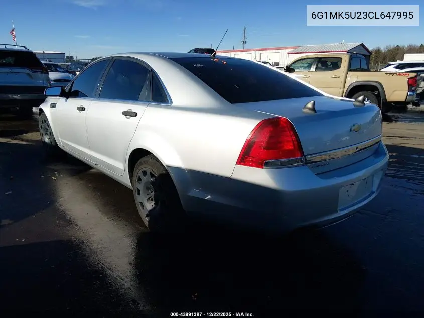 6G1MK5U23CL647995 2012 Chevrolet Caprice Police