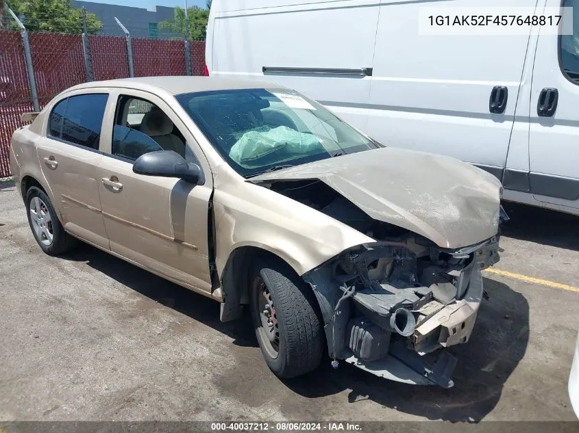 2005 Chevrolet Cobalt VIN: 1G1AK52F457648817 Lot: 40037212