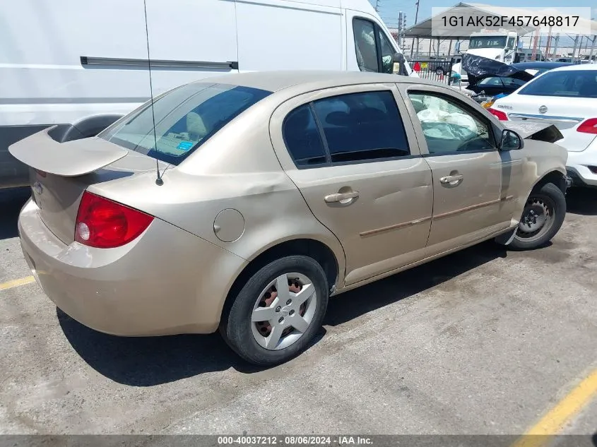 2005 Chevrolet Cobalt VIN: 1G1AK52F457648817 Lot: 40037212