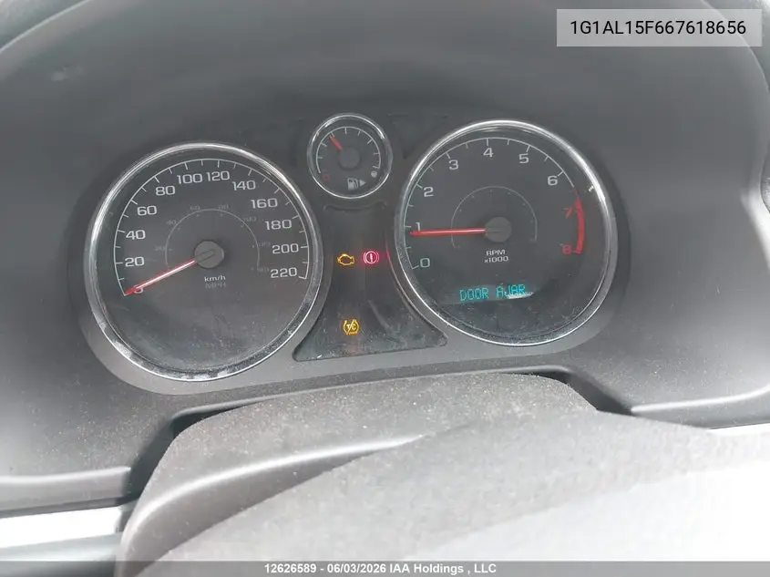 2006 Chevrolet Cobalt Lt VIN: 1G1AL15F667618656 Lot: 12626589x