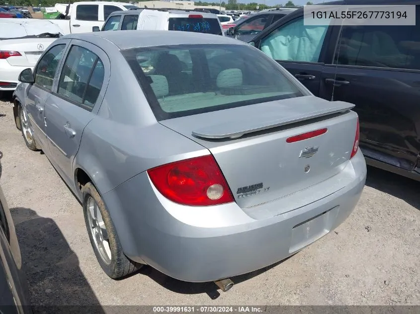 2006 Chevrolet Cobalt Lt VIN: 1G1AL55F267773194 Lot: 39991631