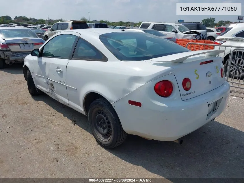 2006 Chevrolet Cobalt Ls VIN: 1G1AK15FX67771060 Lot: 40072227