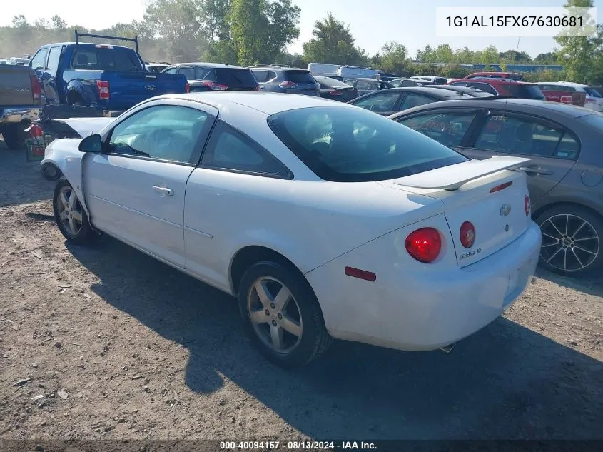 2006 Chevrolet Cobalt Lt VIN: 1G1AL15FX67630681 Lot: 40094157