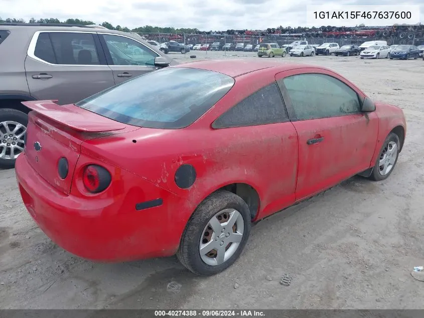 2006 Chevrolet Cobalt Ls VIN: 1G1AK15F467637600 Lot: 40274388