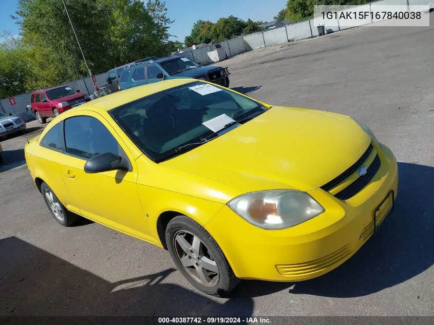 2006 Chevrolet Cobalt Ls VIN: 1G1AK15F167840038 Lot: 40387742