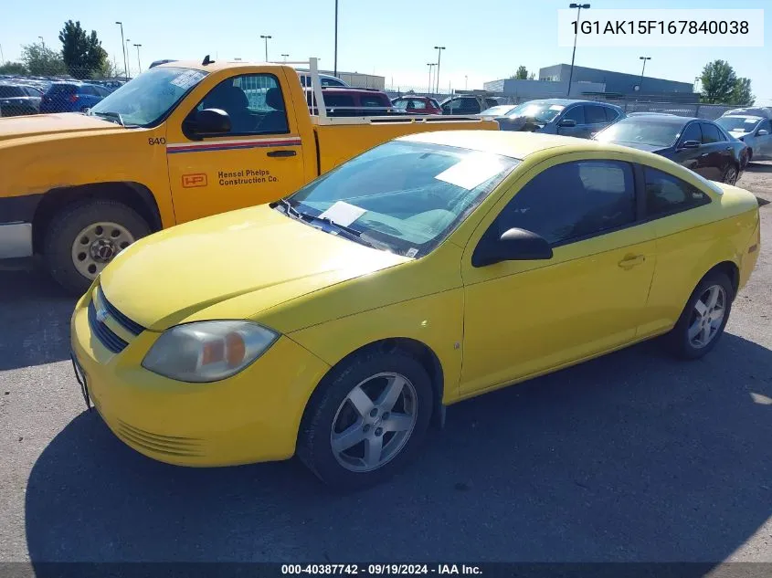 2006 Chevrolet Cobalt Ls VIN: 1G1AK15F167840038 Lot: 40387742