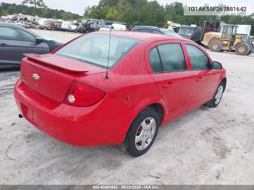 1G1AK55F267881642 2006 Chevrolet Cobalt Ls