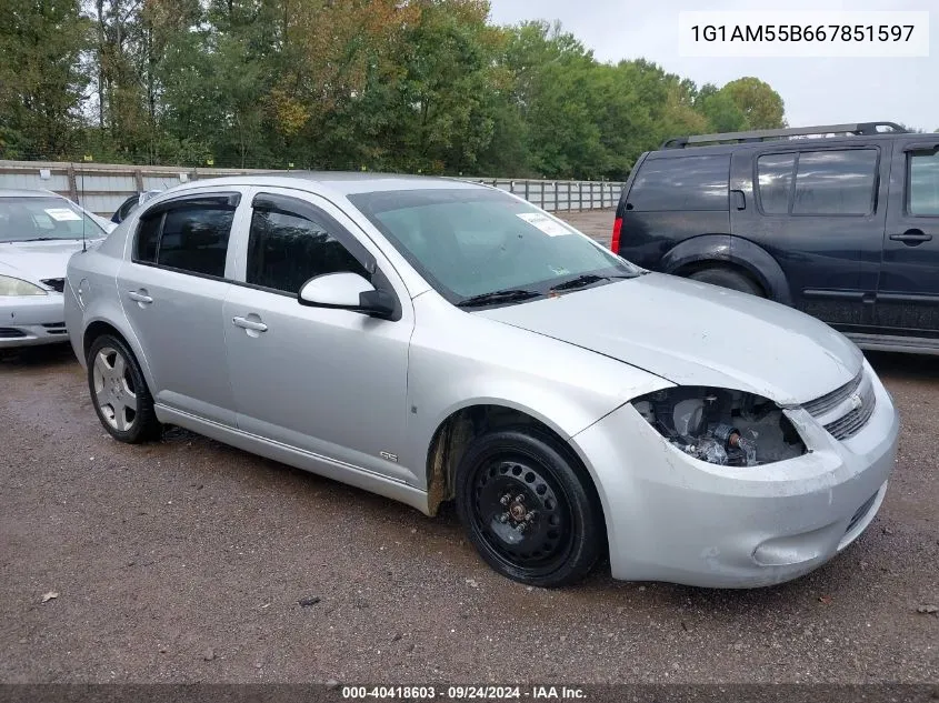 2006 Chevrolet Cobalt Ss VIN: 1G1AM55B667851597 Lot: 40418603