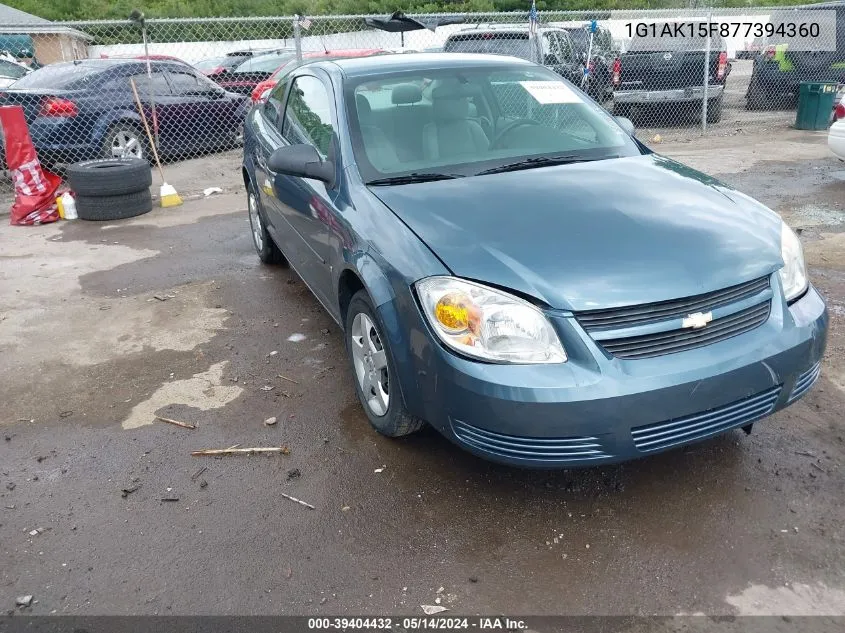 2007 Chevrolet Cobalt Ls VIN: 1G1AK15F877394360 Lot: 39404432