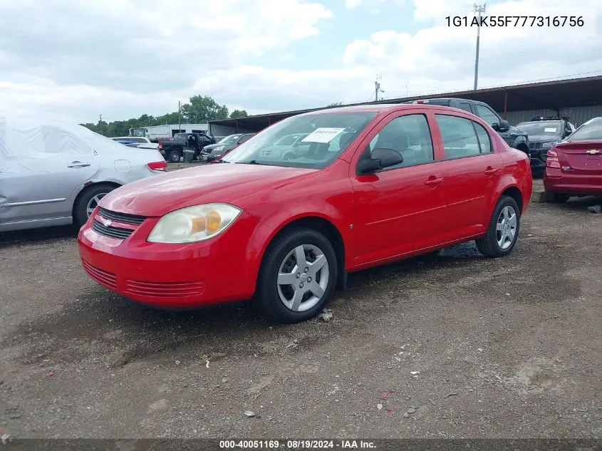 1G1AK55F777316756 2007 Chevrolet Cobalt Ls