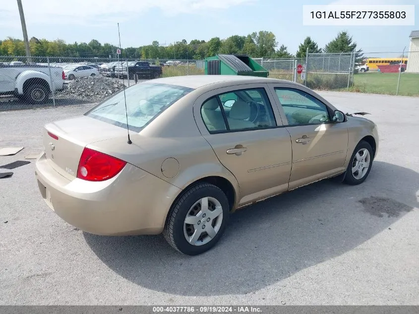 2007 Chevrolet Cobalt Lt VIN: 1G1AL55F277355803 Lot: 40377786