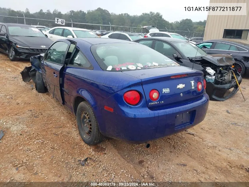 2007 Chevrolet Cobalt Ls VIN: 1G1AK15F877211877 Lot: 40383179