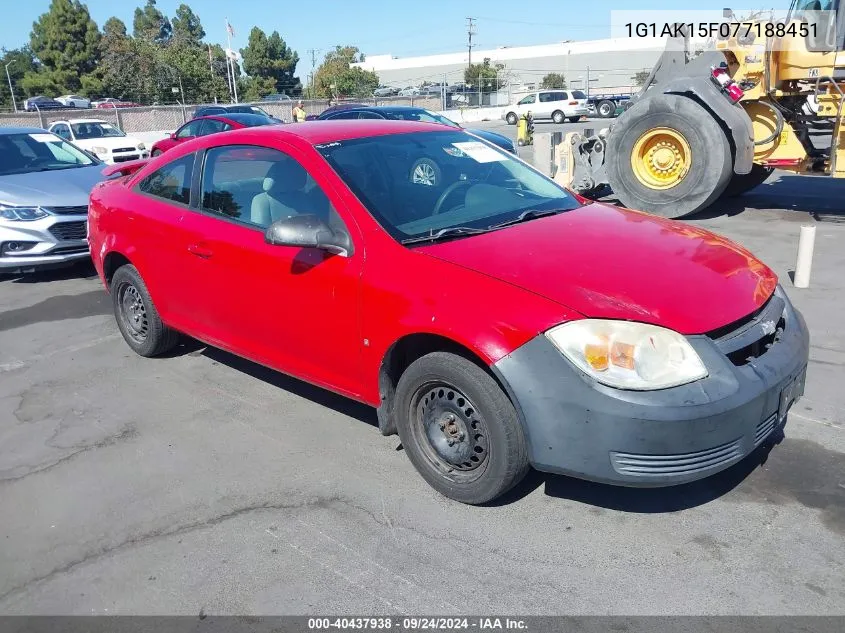 2007 Chevrolet Cobalt Ls VIN: 1G1AK15F077188451 Lot: 40437938