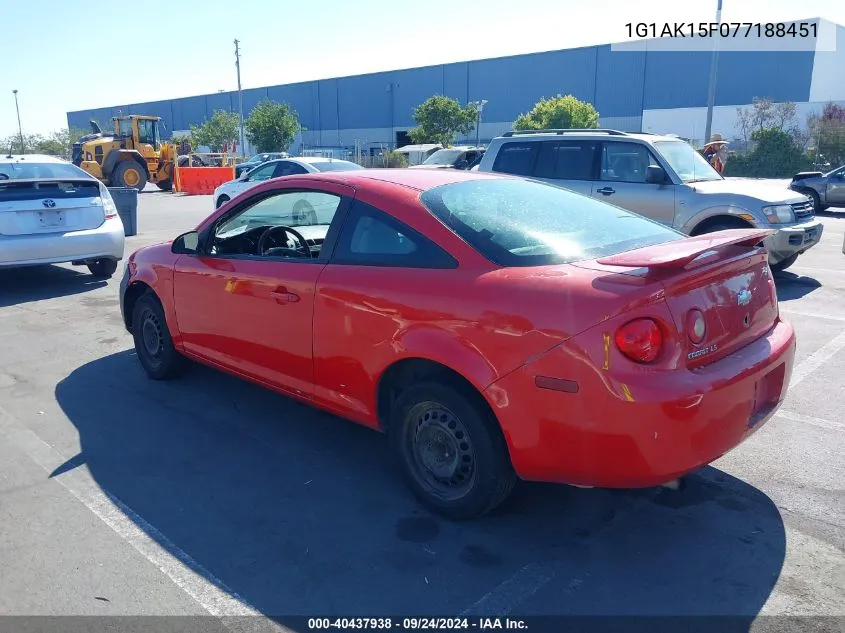 2007 Chevrolet Cobalt Ls VIN: 1G1AK15F077188451 Lot: 40437938