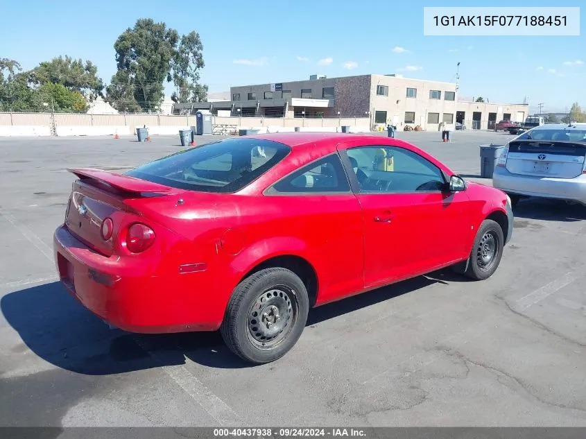 2007 Chevrolet Cobalt Ls VIN: 1G1AK15F077188451 Lot: 40437938