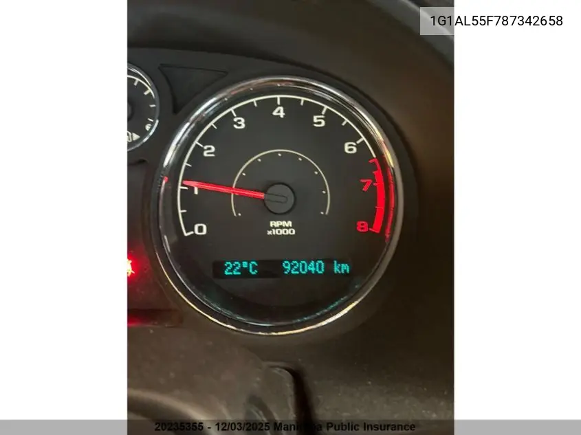 1G1AL55F787342658 2008 Chevrolet Cobalt Lt