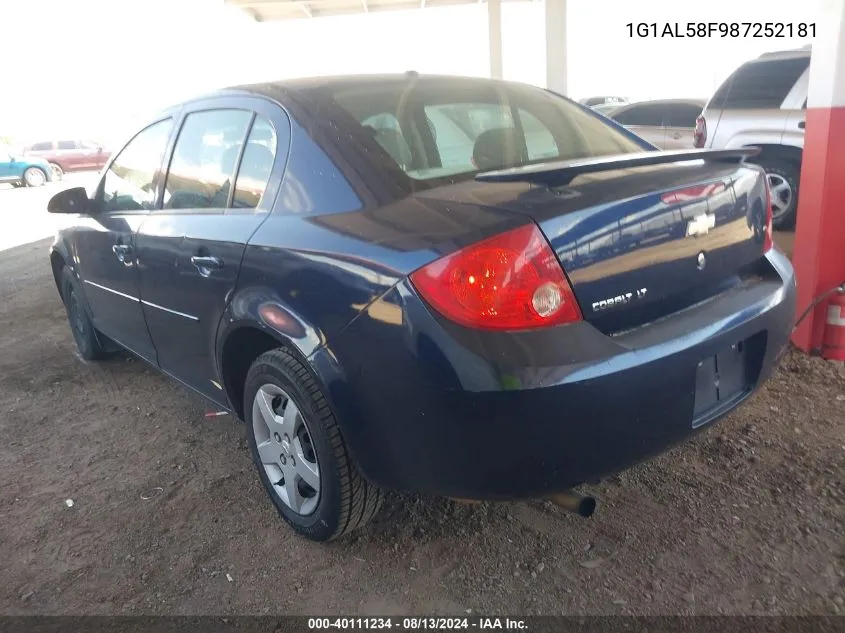 2008 Chevrolet Cobalt Lt VIN: 1G1AL58F987252181 Lot: 40111234